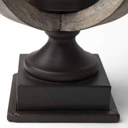 Brillion Small Rustic Wood Metal Table Candle Holder