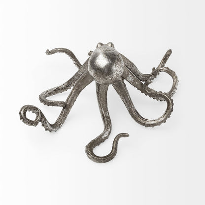 Strafford Medium 13L x 7W Silver Resin Octopus