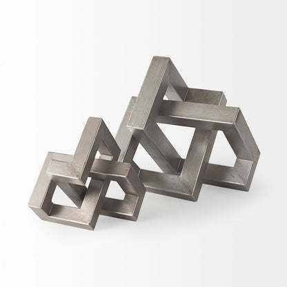 Link Small Silver Metal Sculpture Decorative Object