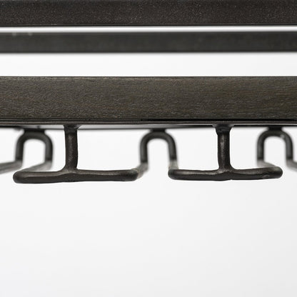 Chriselle Black Metal And Glass Two Tier Bar Cart