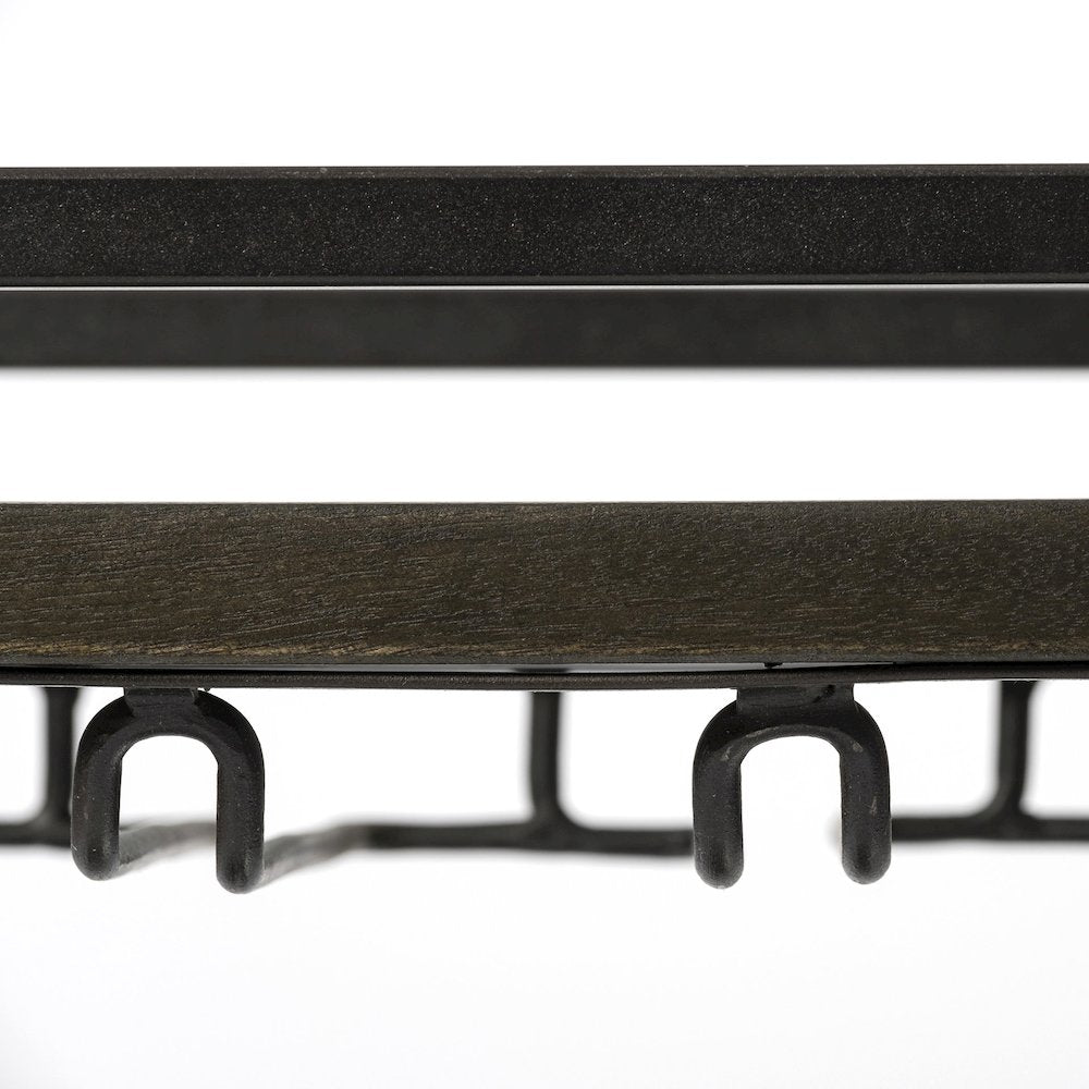 Chriselle Black Metal And Glass Two Tier Bar Cart