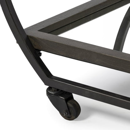 Chriselle Black Metal And Glass Two Tier Bar Cart