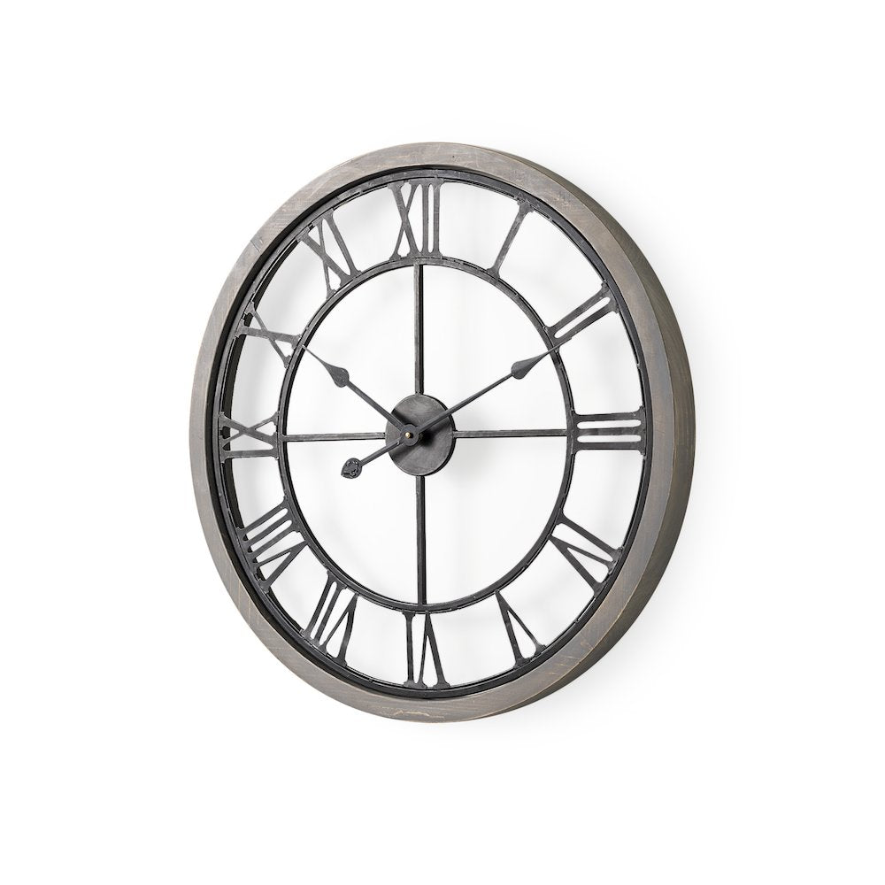 Mething Gray 25" Medium Farmhouse Wall Clock