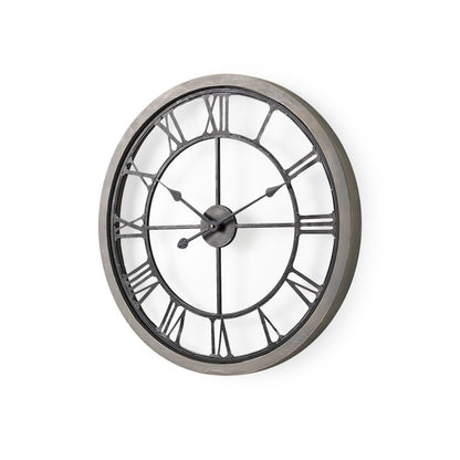 Mething Gray 25" Medium Farmhouse Wall Clock