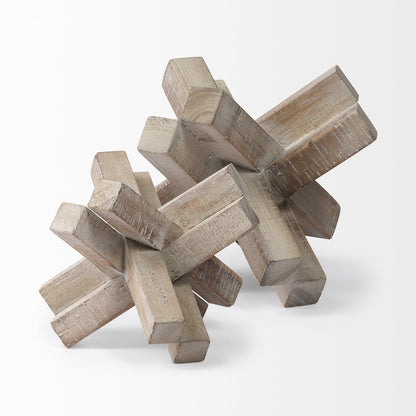 Vega II (Large) 7L x 7W Natural Wood Jack Object