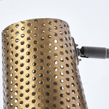 Wesley I 11x10.2 Gold Toned Perforated Metal Cone Wall Sconce