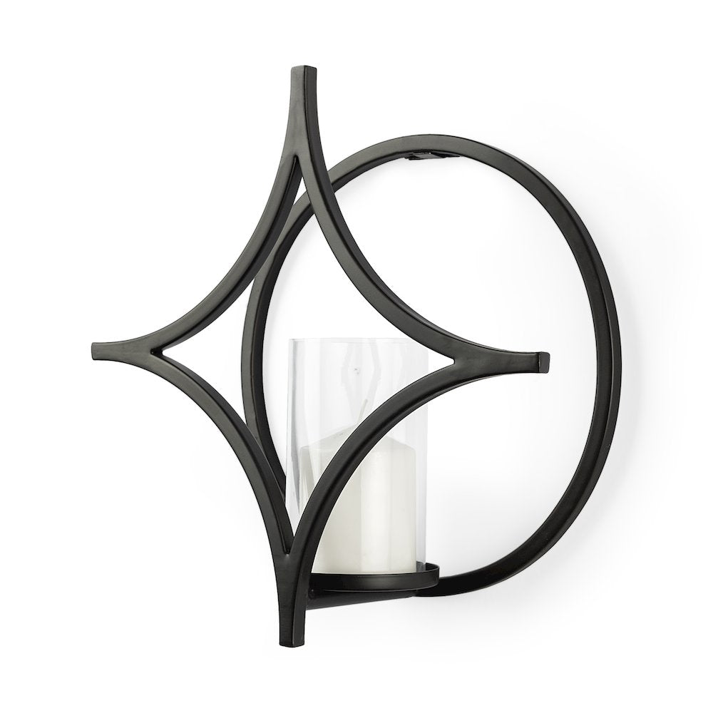 Lyra I Black Wall Candle Holder