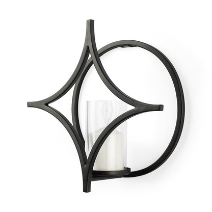 Lyra I Black Wall Candle Holder
