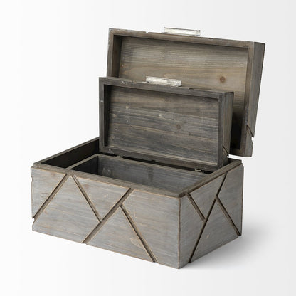 Niobe (Set of 2) 16L x 11W Gray Wooden Nesting Boxes