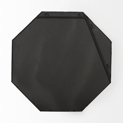 Helix 37" Octogon Black Metal Frame Mirror
