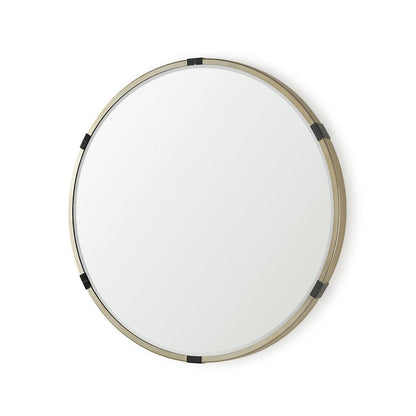 Melissa 28.5" Medium Round Gold Metal Wall Mirror