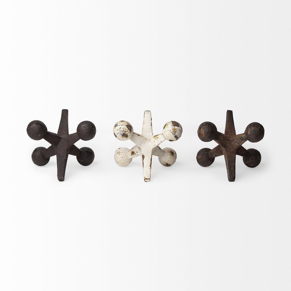 Jax Set of 3 8L x 7W Cast Iron Metal Jacks