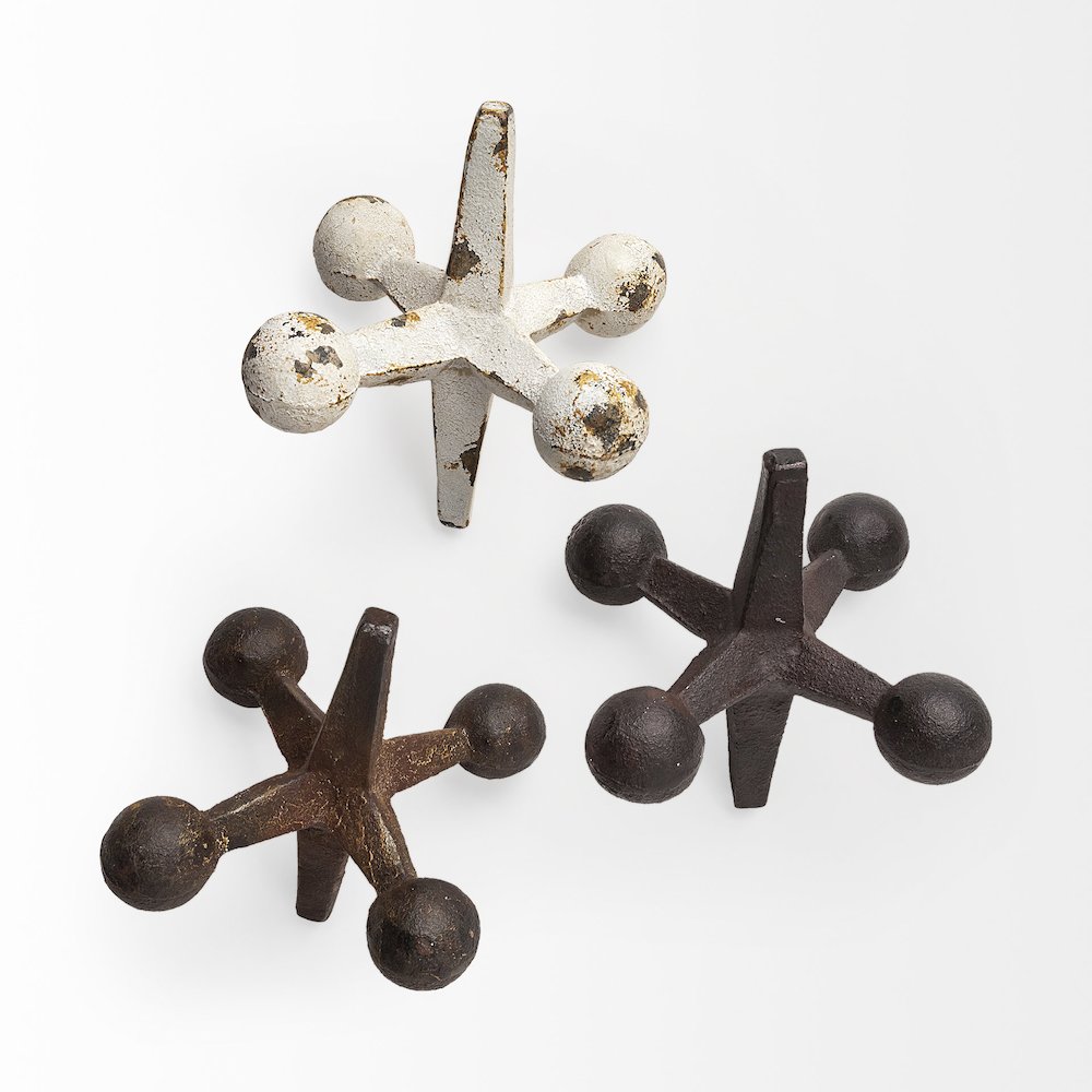 Jax Set of 3 8L x 7W Cast Iron Metal Jacks