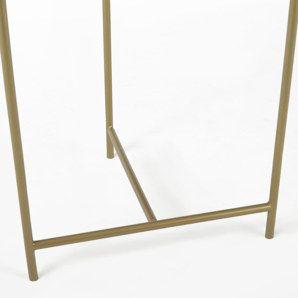 Stella 17L x 17W White Round Marble Top W/Gold Base Accent Table