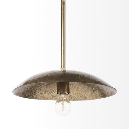 Garnet 13L x 13W Gold Hammered Metal Pendant Light