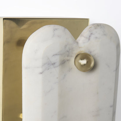 Stein 5L x 6W Gold W/ White Marble Shade Wall Sconce