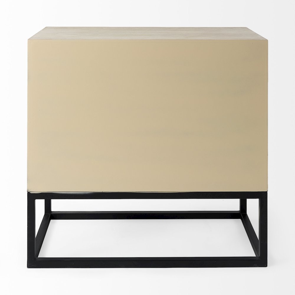 Ciara 32L x 16W Beige Fir Veneer 2 Drawer Accent Cabinet