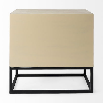 Ciara 32L x 16W Beige Fir Veneer 2 Drawer Accent Cabinet