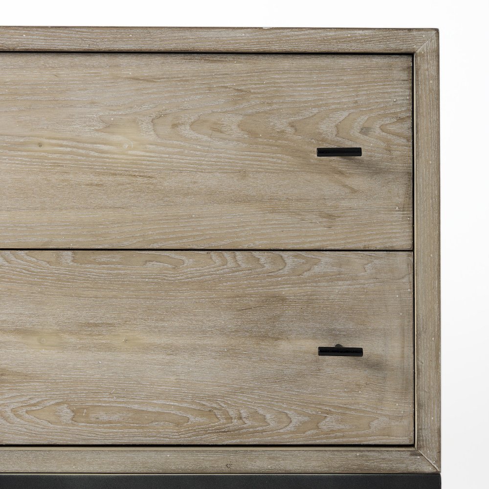 Ciara 32L x 16W Beige Fir Veneer 2 Drawer Accent Cabinet