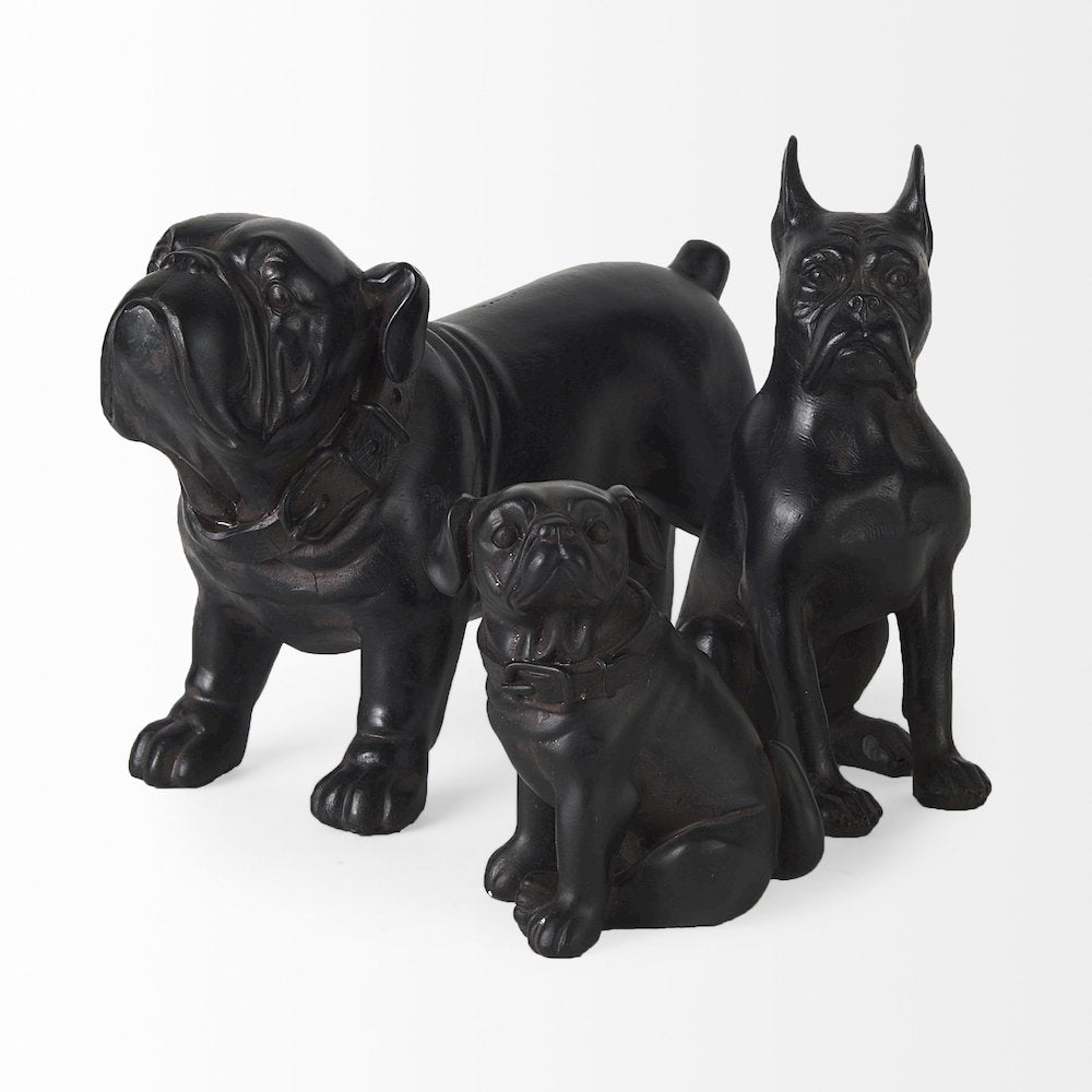 Hugo 5L x 13W Black Resin Bulldog