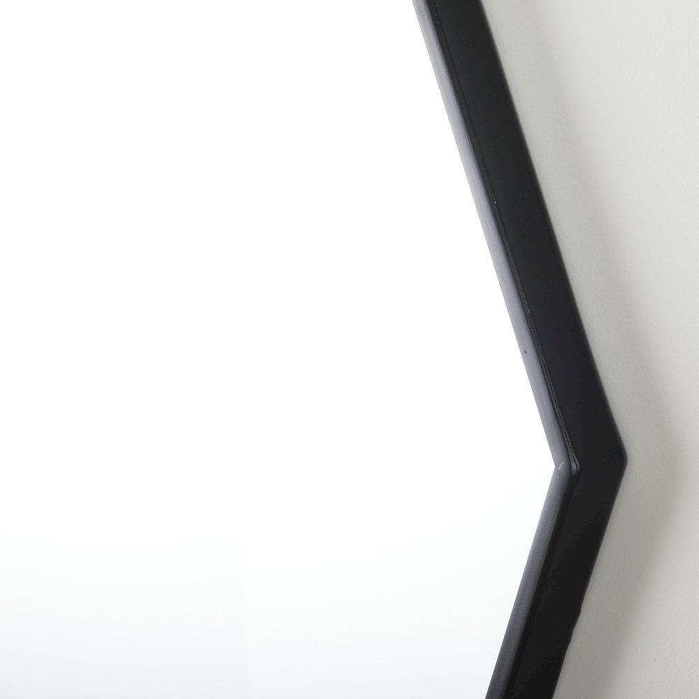 Helix 37" Octogon Black Metal Frame Mirror