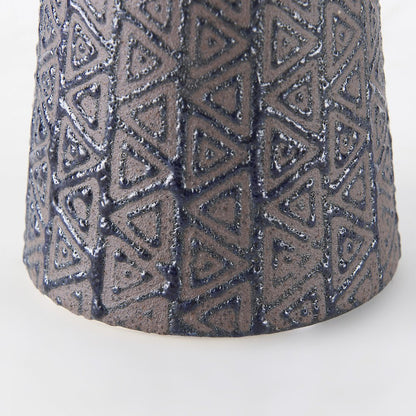 Sefina I Small Brown/Black Patterned Ceramic Vase