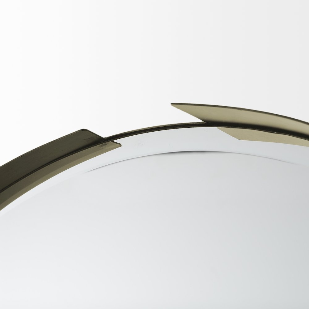 Adrianna 24.4" Gold Metal Round Mirror