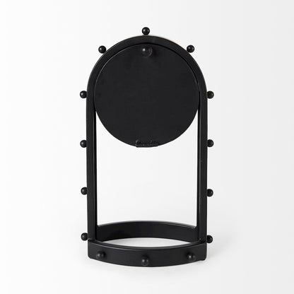 Marian 7.5L x 5.7W x 13.0H Black Studded  Table Clock