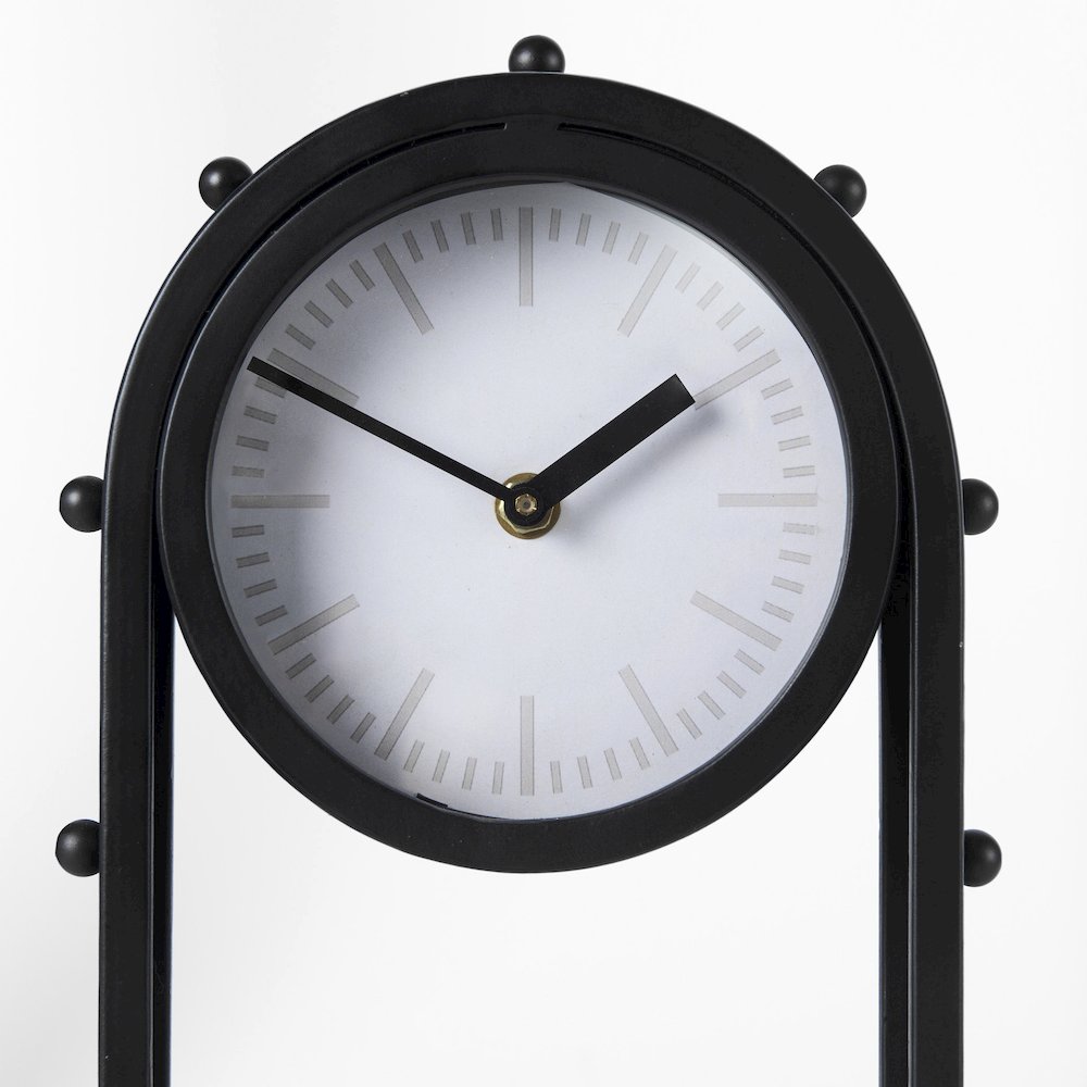 Marian 7.5L x 5.7W x 13.0H Black Studded  Table Clock
