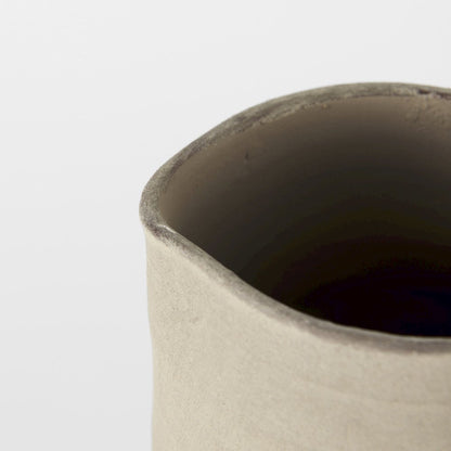 Garand Medium 15H Two-Toned White Natural Ceramic Jug
