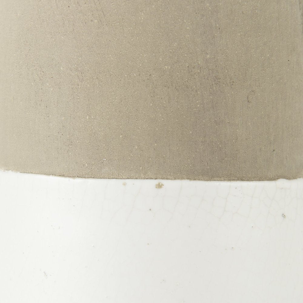 Garand Medium 15H Two-Toned White Natural Ceramic Jug