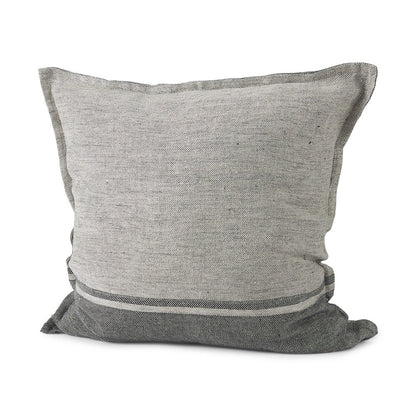 Light Gray and Dark Gray Fabric Color Blocked Decorative Pillow Cover