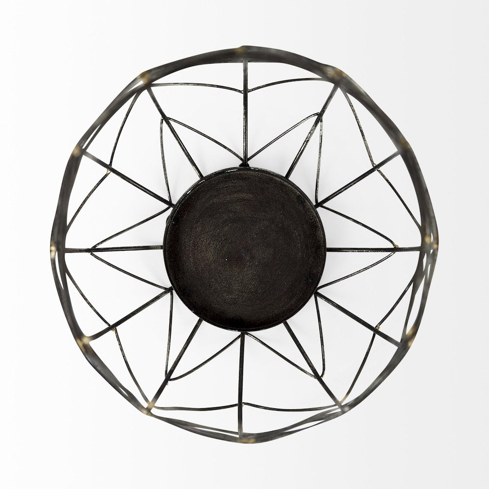 Petiole I Small Gold Toned Metal Table Candle Holder