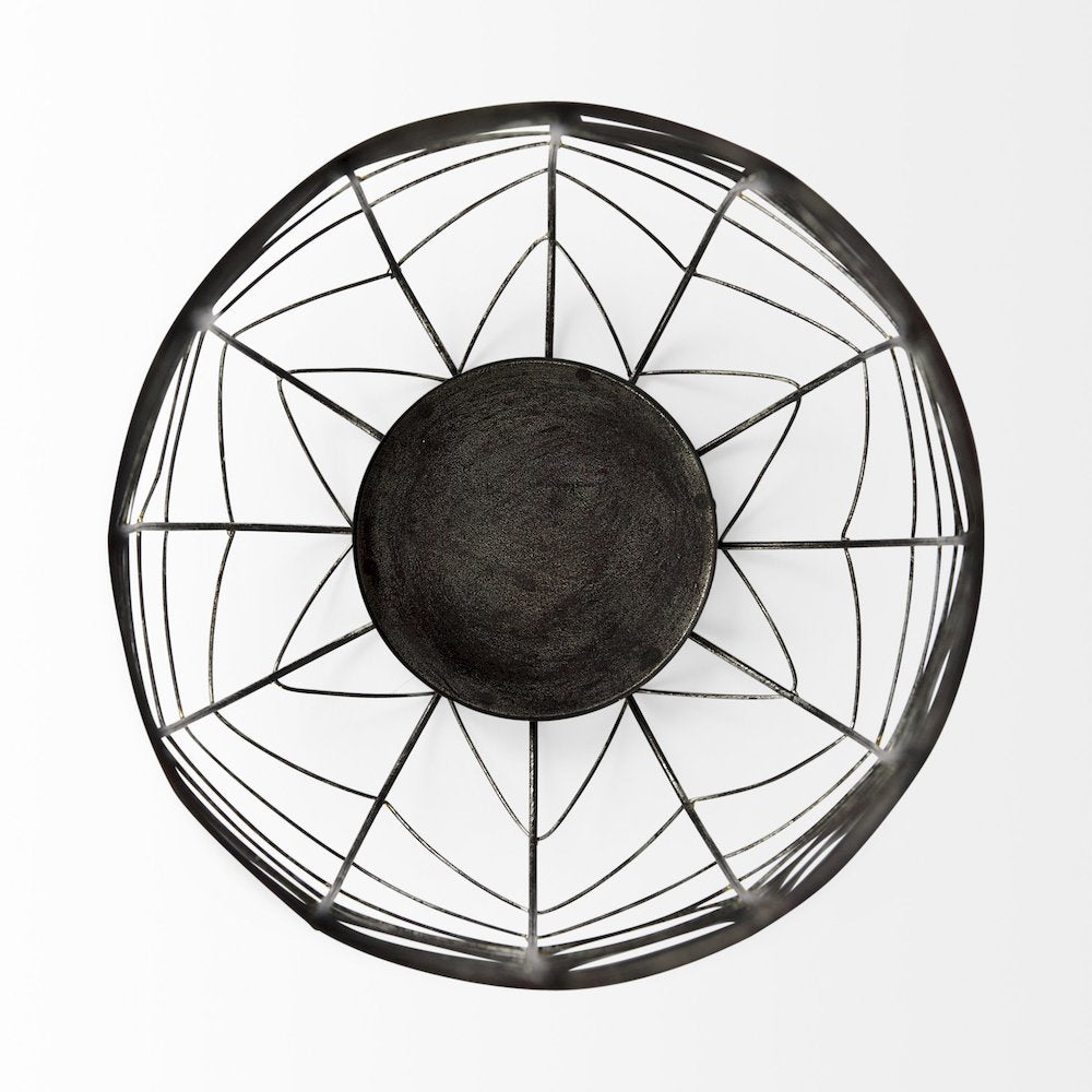 Petiole II Large Gold Toned Metal Table Candle Holder