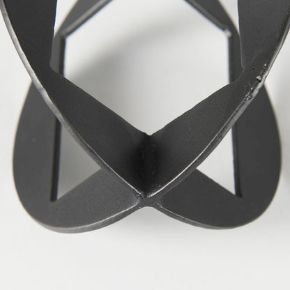 Black Iron Small Gunmetal Geometric Decorative Object
