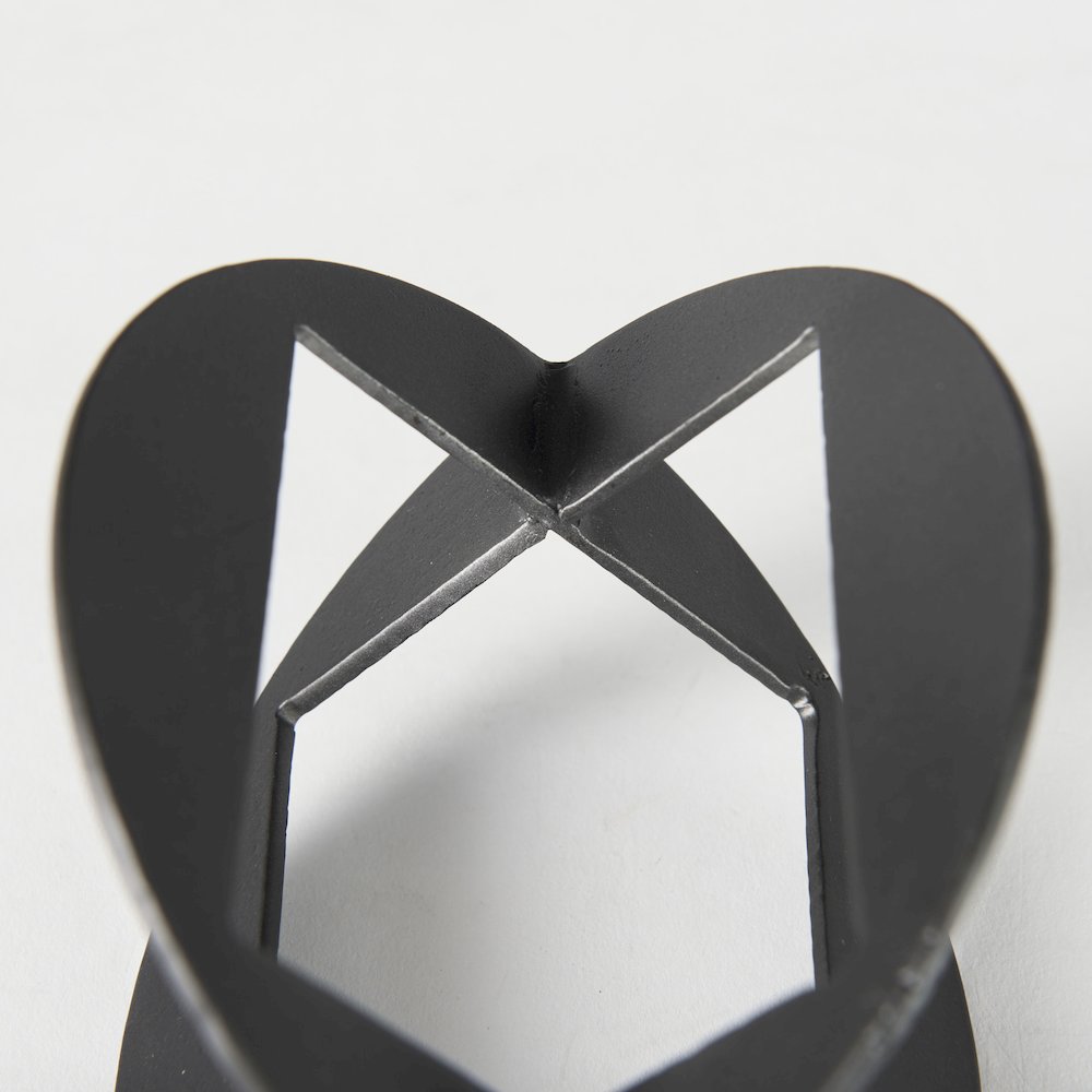 Black Iron Small Gunmetal Geometric Decorative Object