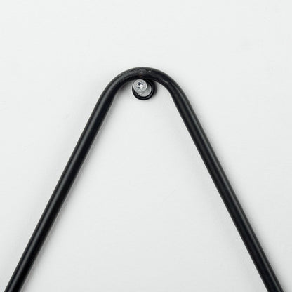 Set of Three Brown Wood W/ Black Metal Triangular Hanging Shelves