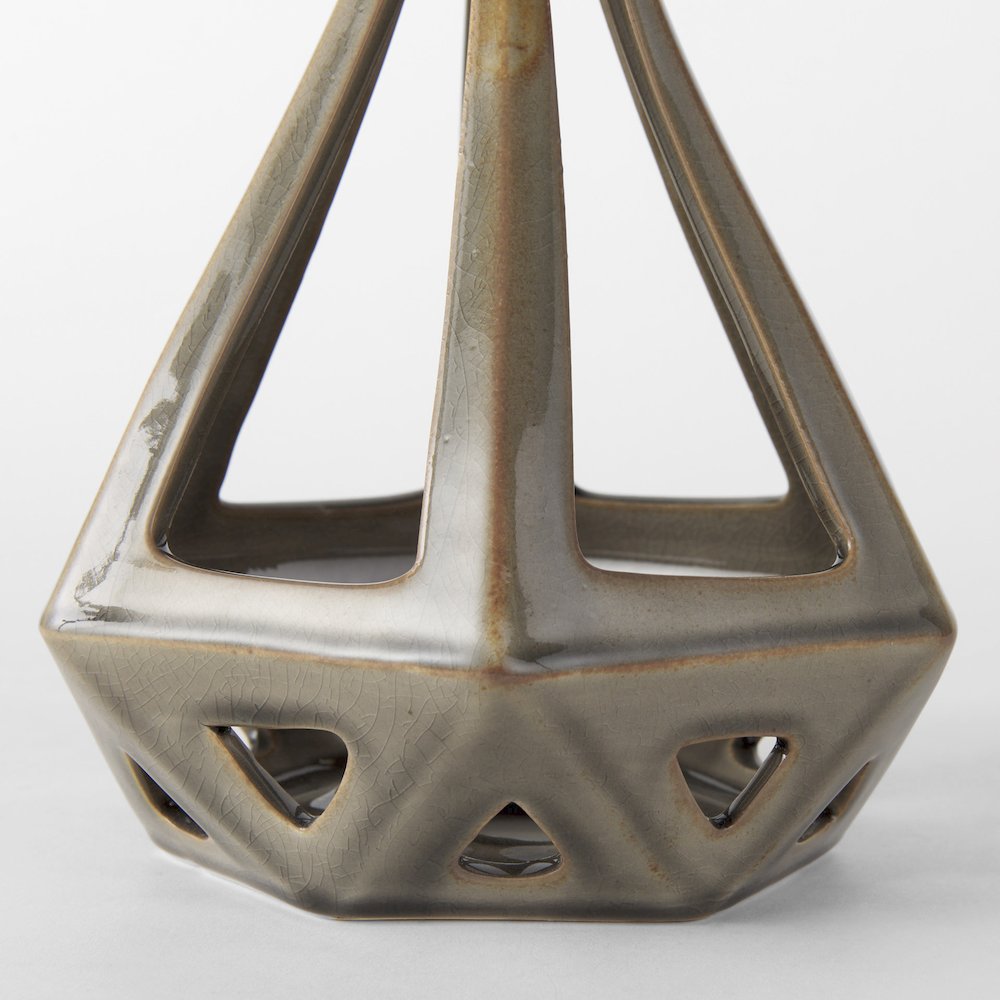 Hood 7.7L x 7.7W x 9.4H Bronze Geometric Ceramic Object