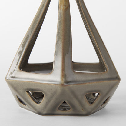 Hood 7.7L x 7.7W x 9.4H Bronze Geometric Ceramic Object