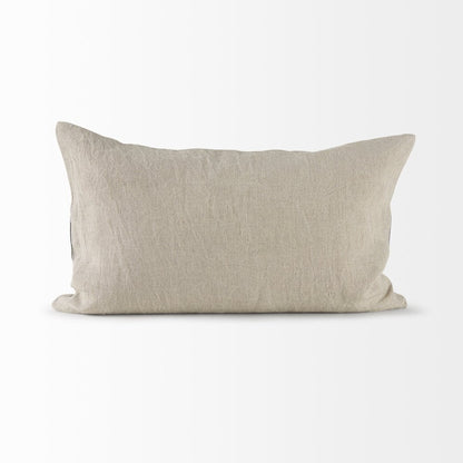 Raquel 13L x 21W Beige and Black Fabric Plaid Decorative Pillow Cover
