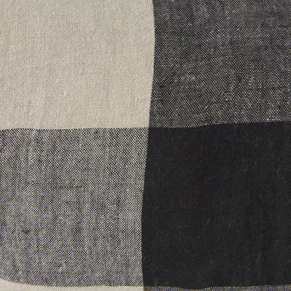 Raquel 13L x 21W Beige and Black Fabric Plaid Decorative Pillow Cover