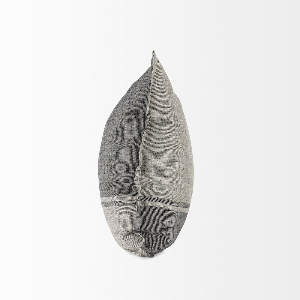 Light Gray and Dark Gray Fabric Color Blocked Decorative Pillow Cover