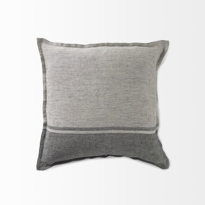 Light Gray and Dark Gray Fabric Color Blocked Decorative Pillow Cover