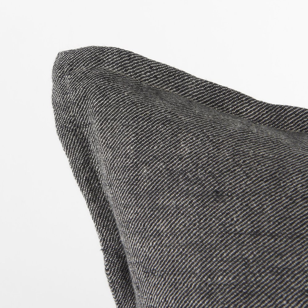 Light Gray and Dark Gray Fabric Color Blocked Decorative Pillow Cover