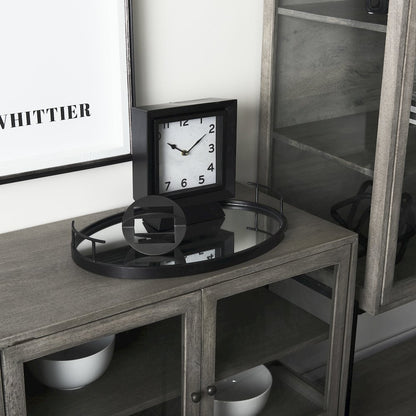 Black Iron Small Gunmetal Geometric Decorative Object