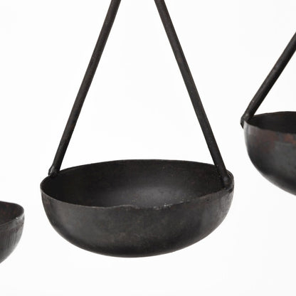 Enos 19L x 3W Black Metal 4 Bowl Ancient Spice Market Decorative Display