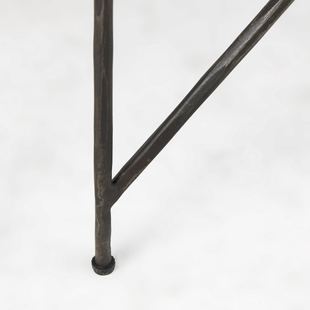 White Marble Top W/Antique Gold Iron Legs End and Side Table