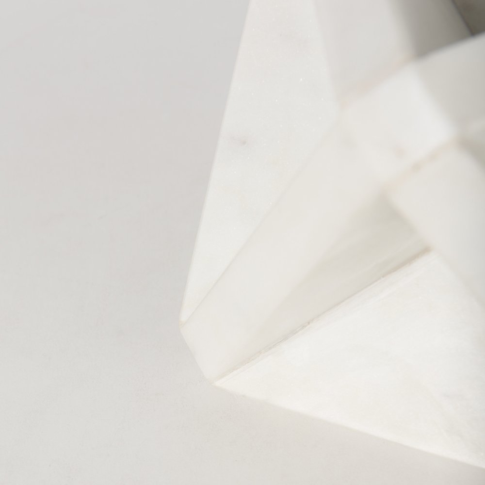 Sophia 5.5 L x 5.5 W x 8.5 H White Marble Decor Stand