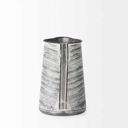 Serena I 8H Small Gray/White Textured Metal Jug