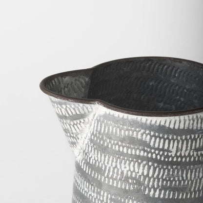 Serena I 8H Small Gray/White Textured Metal Jug